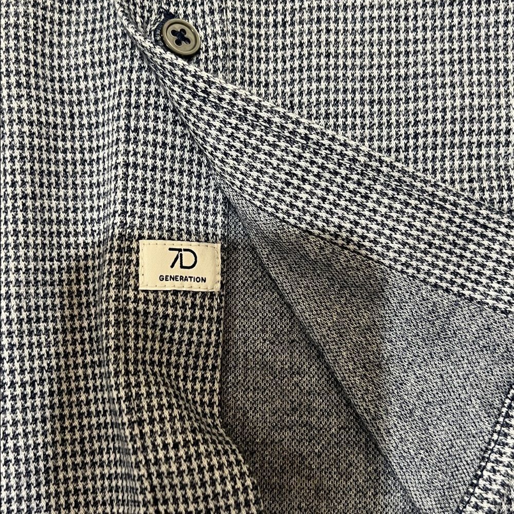 7 Diamonds Navy Patterned Casual Shirt - Picture 5 of 8